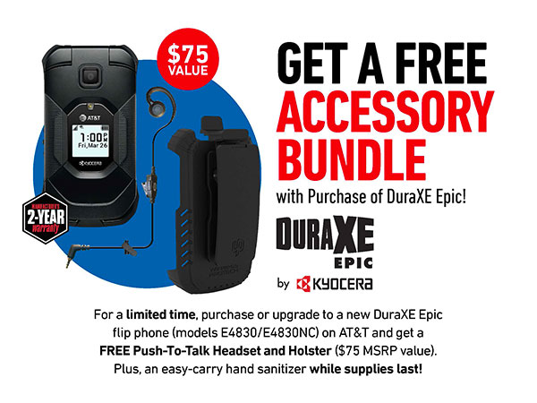 DuraXE Epic ATT Free Accessory Bundle Offer